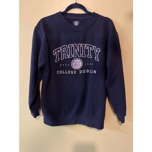 Mens College Vintage Crewneck Trinity College Dublin Medium Navy